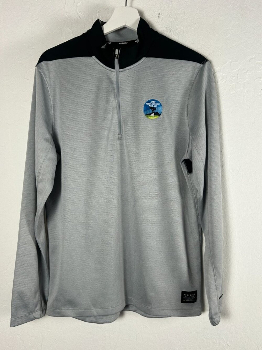 Nike Golf Mens Dri-Fit AT&T Pebble Beach Pro-Am Pullover Small Gray Long Sleeve